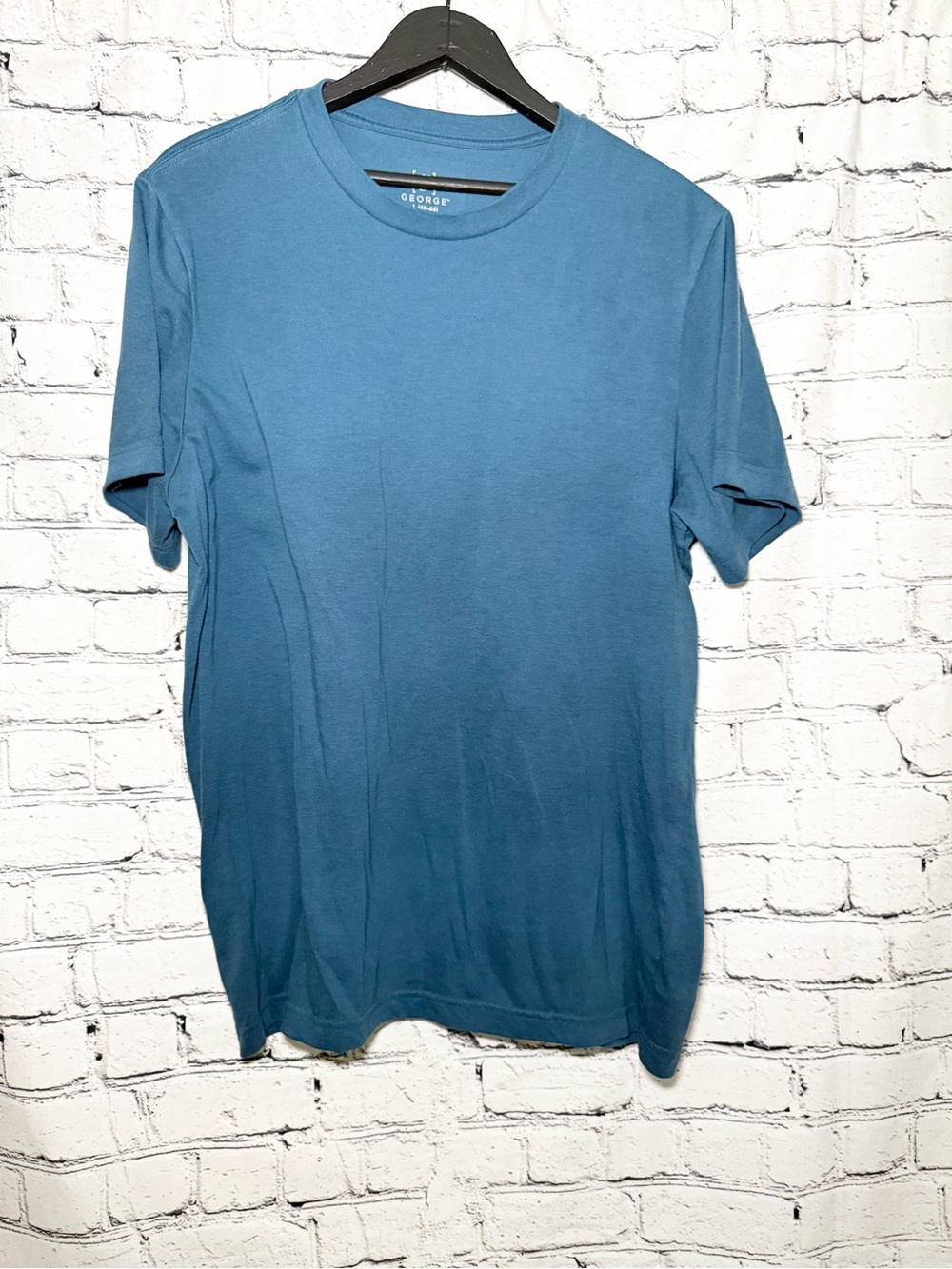 George Men's Short Sleeve Crew Neck Tee in Slate Blue. Size L